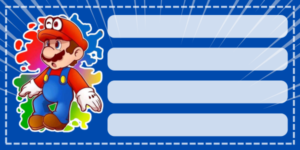 Etiquetas escolares de Mario Bross