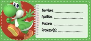 Etiquetas escolares de Mario Bross