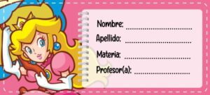 Etiquetas escolares de Mario Bross