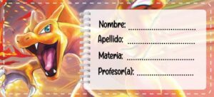 Etiquetas escolares de Pokémon