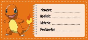Etiquetas escolares de Pokémon
