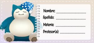 Etiquetas escolares de Pokémon