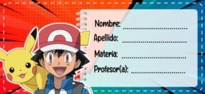 Etiquetas escolares de Pokémon