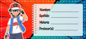 Etiquetas escolares de Pokémon