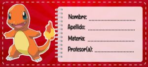 Etiquetas escolares de Pokémon