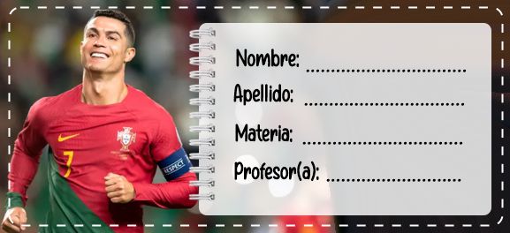 Etiquetas Escolares de Cristiano Ronaldo