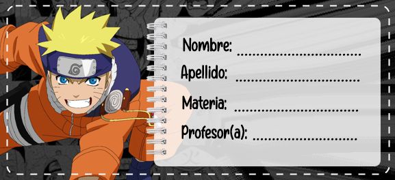 Etiquetas Escolares de Naruto