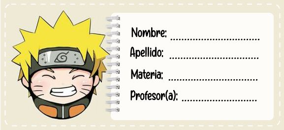 Etiquetas Escolares de Naruto