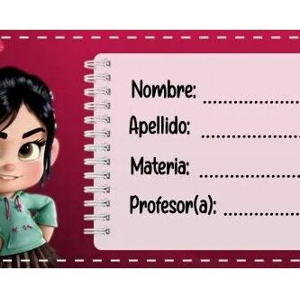 Etiquetas Escolares de Vanellope