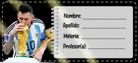 Etiquetas Escolares de Lionel Messi