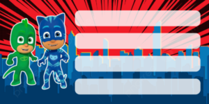 etiquetas escolares de PJ Masks