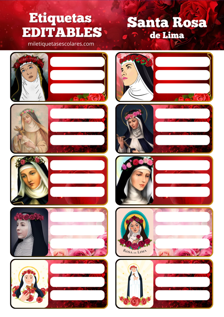 Etiquetas Escolares de Santa Rosa de Lima